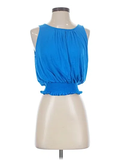 Pre-owned 1.state Tank Top Blue Strapless Neckline Tops