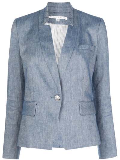 Veronica Beard Farley Linen Blend Dickey Jacket In Blue