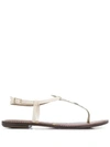 Sam Edelman Gigi T-strap Flat Sandals Women's Shoes In Neutrals