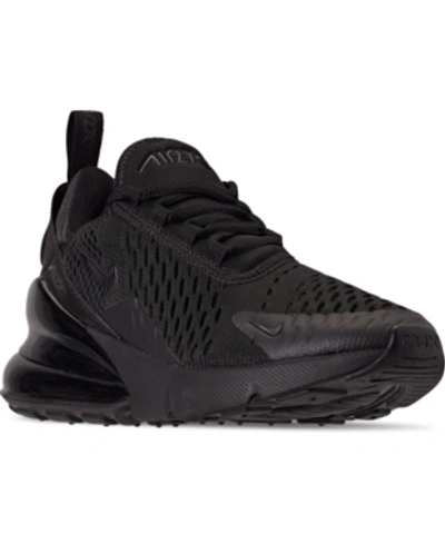 Nike Kids' Little Girls And Boys Air Max 270 Casual Sneakers From Finish Line In Black/black/black