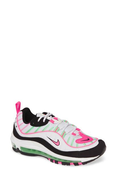 Nike Air Max 98 Women's Shoe In White/ Hyper Pink/ Green
