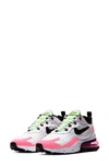 Nike Women's Air Max 270 React Casual Sneakers From Finish Line In White/black/hyper Pink