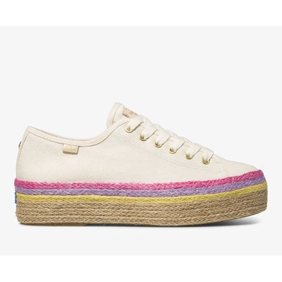 Keds X Kate Spade New York Triple Up Neon Raffia In Natural