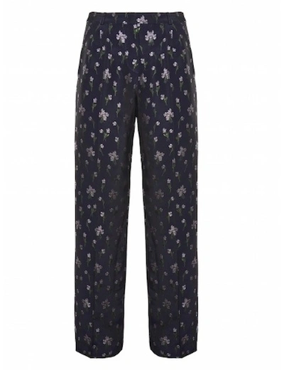 19.04 Floral-jacquard Wide-leg Pants In Black