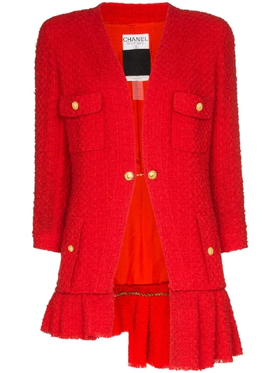 Tiger In The Rain Reworked-chanel Tweed Jacket In Red