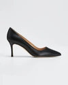 Manolo Blahnik Bb 70mm Leather Pumps In Black