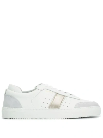 Axel Arigato Metallic Stripe Low Top Sneakers In White