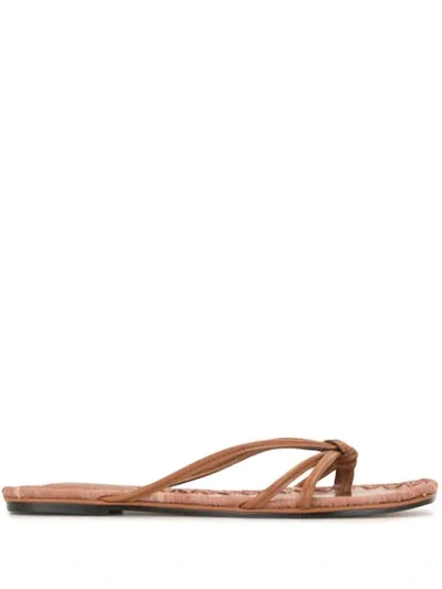Mara & Mine Azeline Flat Sandals In Brown