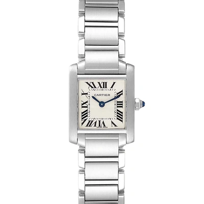 Pre-owned Cartier Silver Stainless Steel Tank Francaise W51008q3 Women's Wristwatch 20x25 Mm
