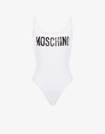 Moschino One-piece Swimsuit With Logo In White