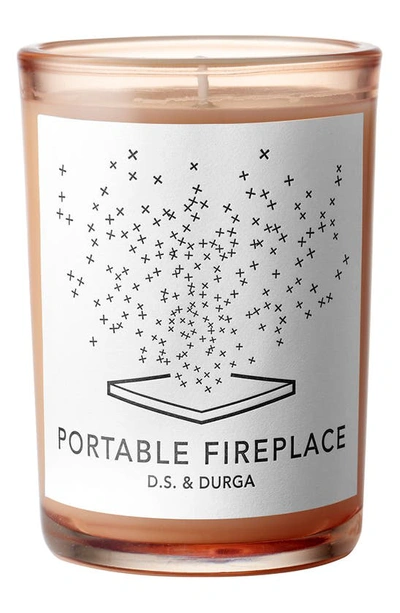 D.s. & Durga Portable Fireplace Scented Candle In White