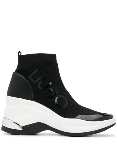 Liu •jo Karlie Sock-style Sneakers In Black