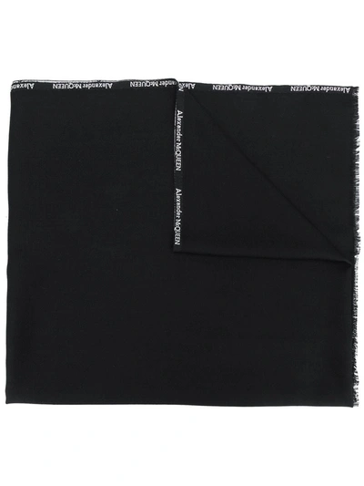 Alexander Mcqueen Silk And Cashmere Scarf In Black