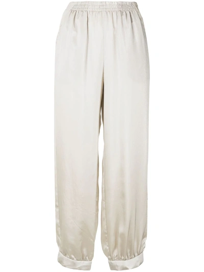 Emporio Armani Cropped Track Trousers In Grey
