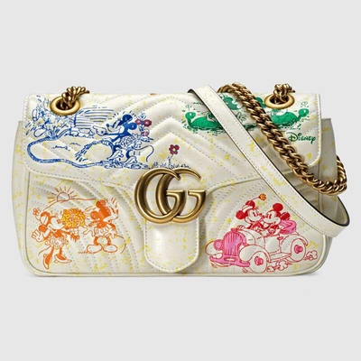 Gucci Online Exclusive Disney X  Gg Marmont Small Shoulder Bag In White