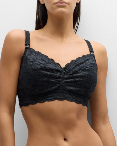 Gucci 'never Say Never Mommie' Soft Cup Nursing Bralette In Black