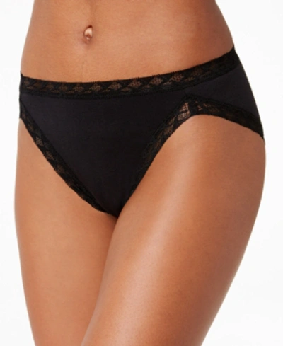 Gucci Bliss Lace-trim Cotton French-cut Brief Underwear 152058 In Black