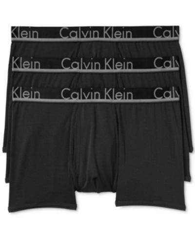 Gucci Men's Comfort Microfiber Boxer Brief 3 Pack In Black