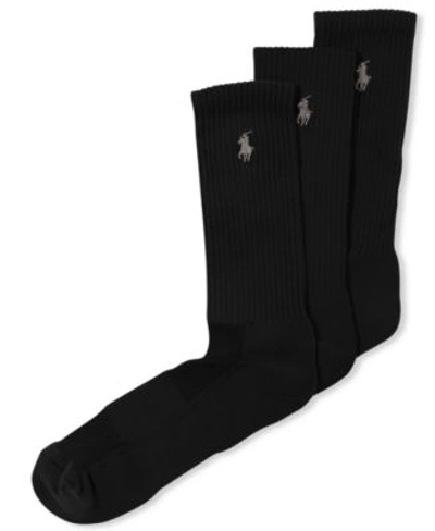 Gucci Men's Socks, Casual Pony Player Crew 3 Pack In Black
