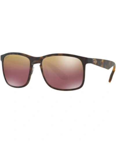 Gucci Ray-ban Polarized Sunglasses, Rb4264 In Tortoise Matte/brown Mirror Polar