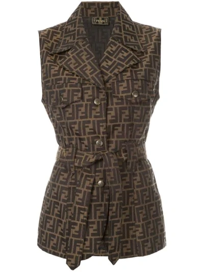 Pre-owned Fendi Sleeveless Top In Brown