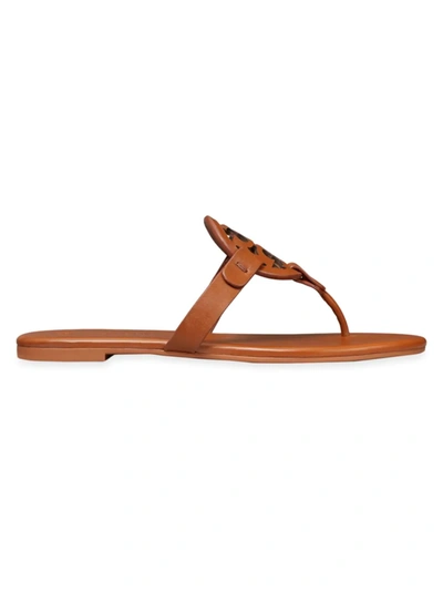 Tory Burch Mini Miller Leather Thong Sandal In Brown