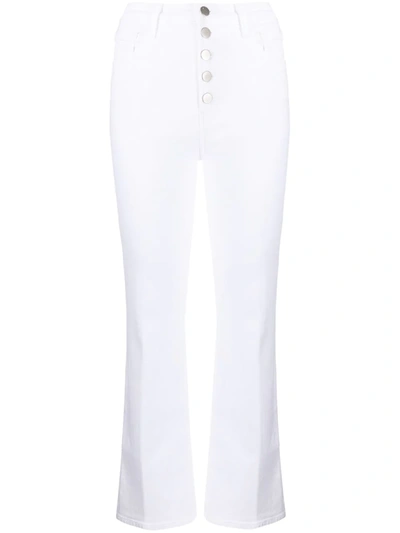 J Brand Cropped Flared Trousers In White