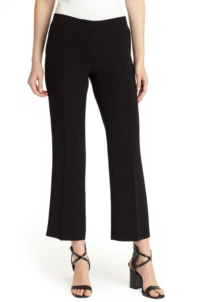 Lafayette 148 Manhattan Finesse Crepe Crop Flare Pants In Black