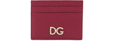 Dolce & Gabbana Card Holder In Rosa/nero