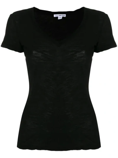 James Perse Reverse Binding Tee In Black