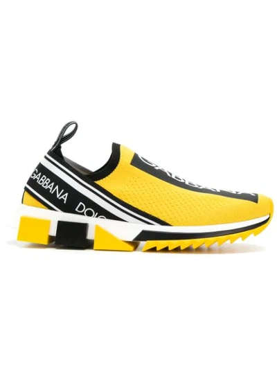 Dolce & Gabbana Branded Sorrento Sneakers In Yellow
