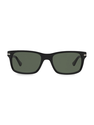 Persol Men's Temple Plaqué Rectangle Sunglasses In Green
