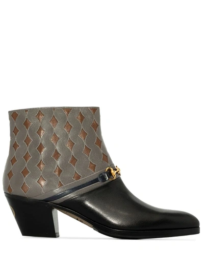 Gucci Black Zahara 70 Horsebit Leather Boots