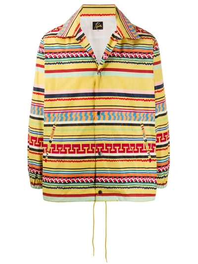 Needles Geometric Colour-block Jacket In Yellow