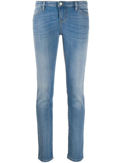 Emporio Armani High Rise Straight-leg Stonewashed Jeans In Blue