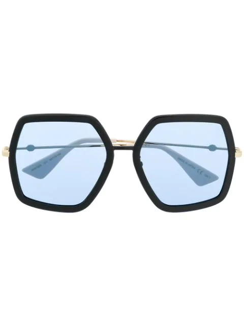 gucci oversized hexagonal sunglasses