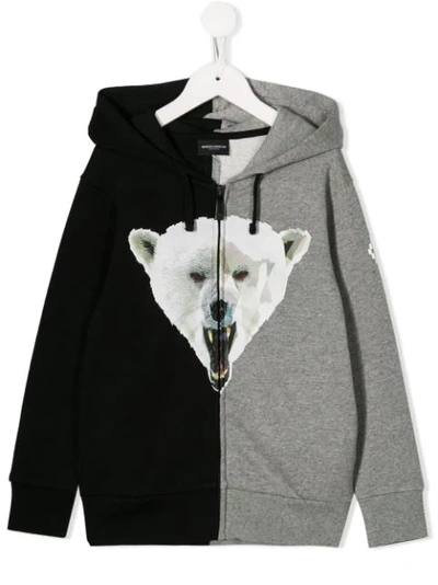 Marcelo Burlon County Of Milan Teen Polar Bear Print Hoodie In Grey