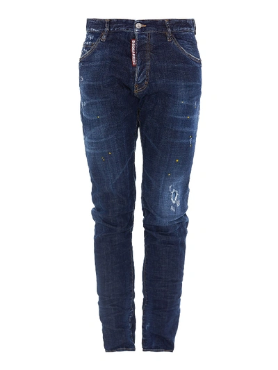 Dsquared2 Cool Guy Painted Spots Jeans In Medium Wash