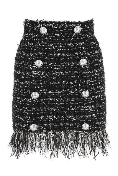 Balmain Skirt With Fringes In Black