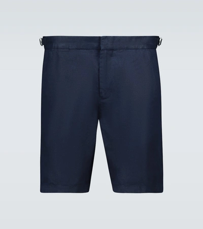 Orlebar Brown Norwich Slim-fit Linen Shorts In Blue