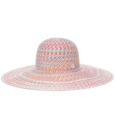 Maison Michel Blanche Straw Hat In Multicoloured