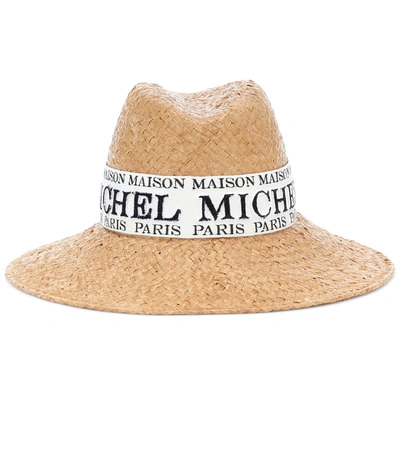 Maison Michel Kate Straw Hat In Beige