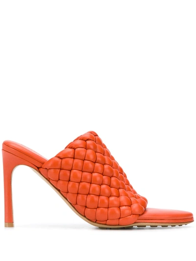 Bottega Veneta Curve Leather Sandals In Orange