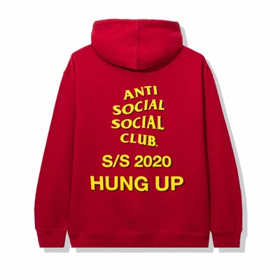 Pre-owned Anti Social Social Club  Dialtone Hoodie Red