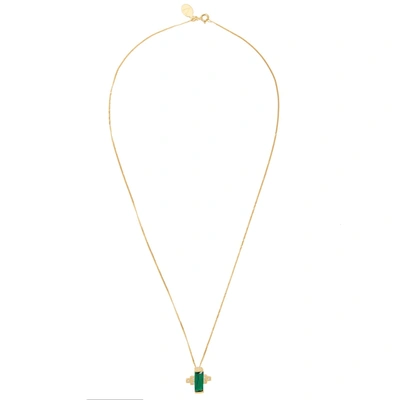 V By Laura Vann Audrey Crystal Pendant Necklace In Green