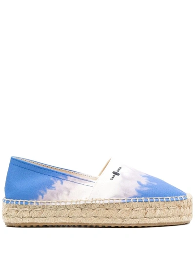 Car Shoe Tie-dye Canvas Espadrilles In Light Blue