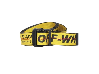 Pre-owned Off-white Short Industrial Belt Yellow/black