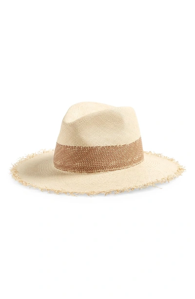 Rag & Bone Frayed Edge Panama Straw Hat In Natural Multi