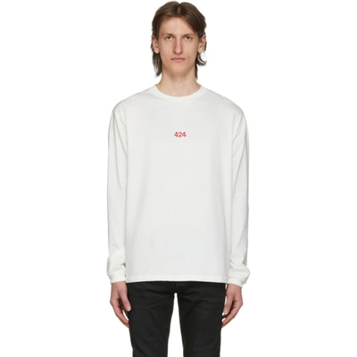 424 Logo-embroidered Long-sleeve T-shirt In White