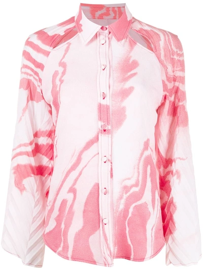 Thebe Magugu Cutout Abstract-print Shirt In Pink